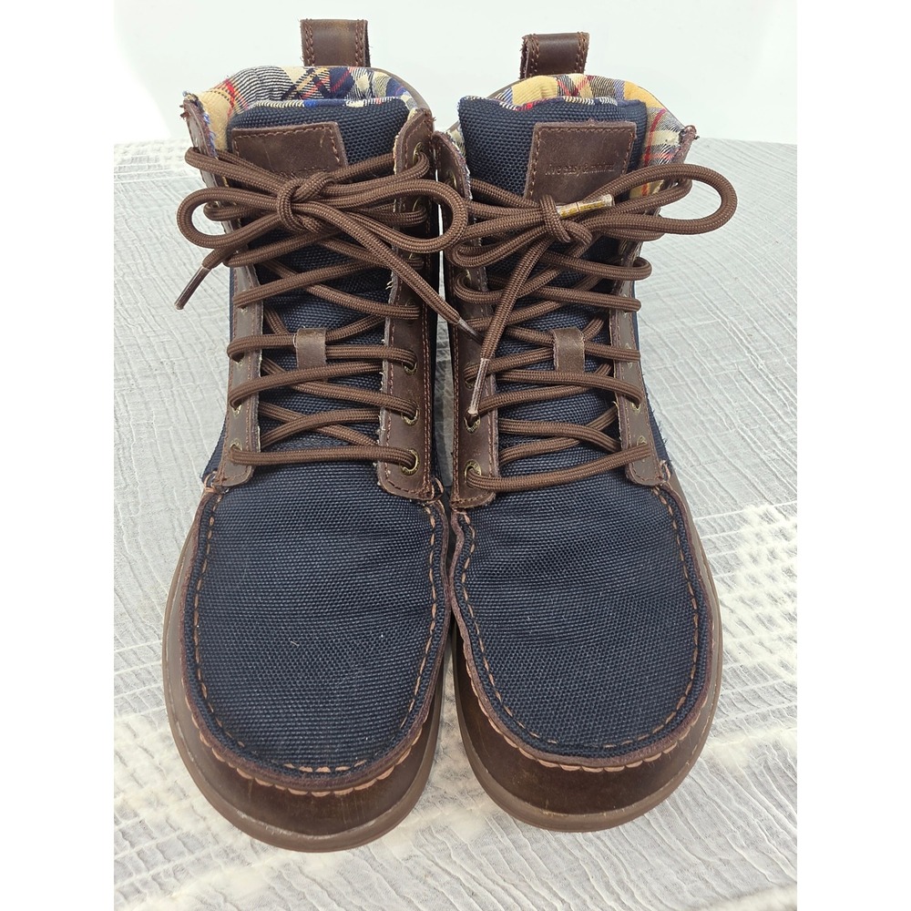 Lems Boulder Boot Navy Stout Canvas Leather Minimalist Zero Drop Boots Women 40